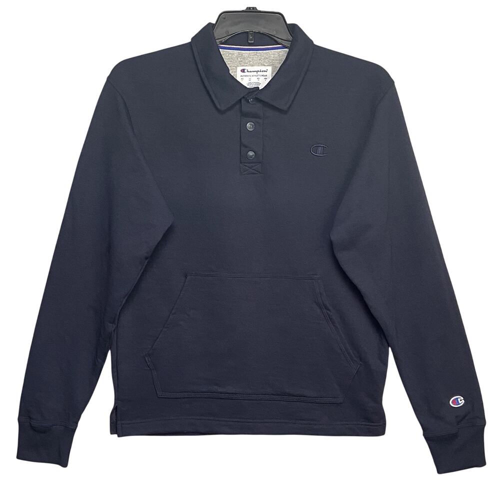 Champion Shirt Men's Small Powerblend Open Hem Pullover Standard Fit Dk Blue NWT